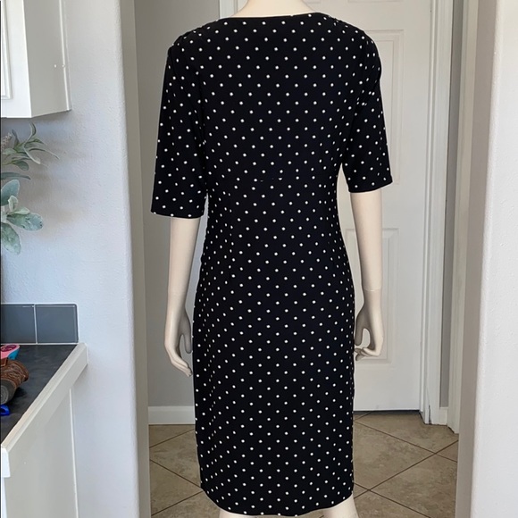 Ralph Lauren stars black/white faux wrap dress-6 - Picture 5 of 8